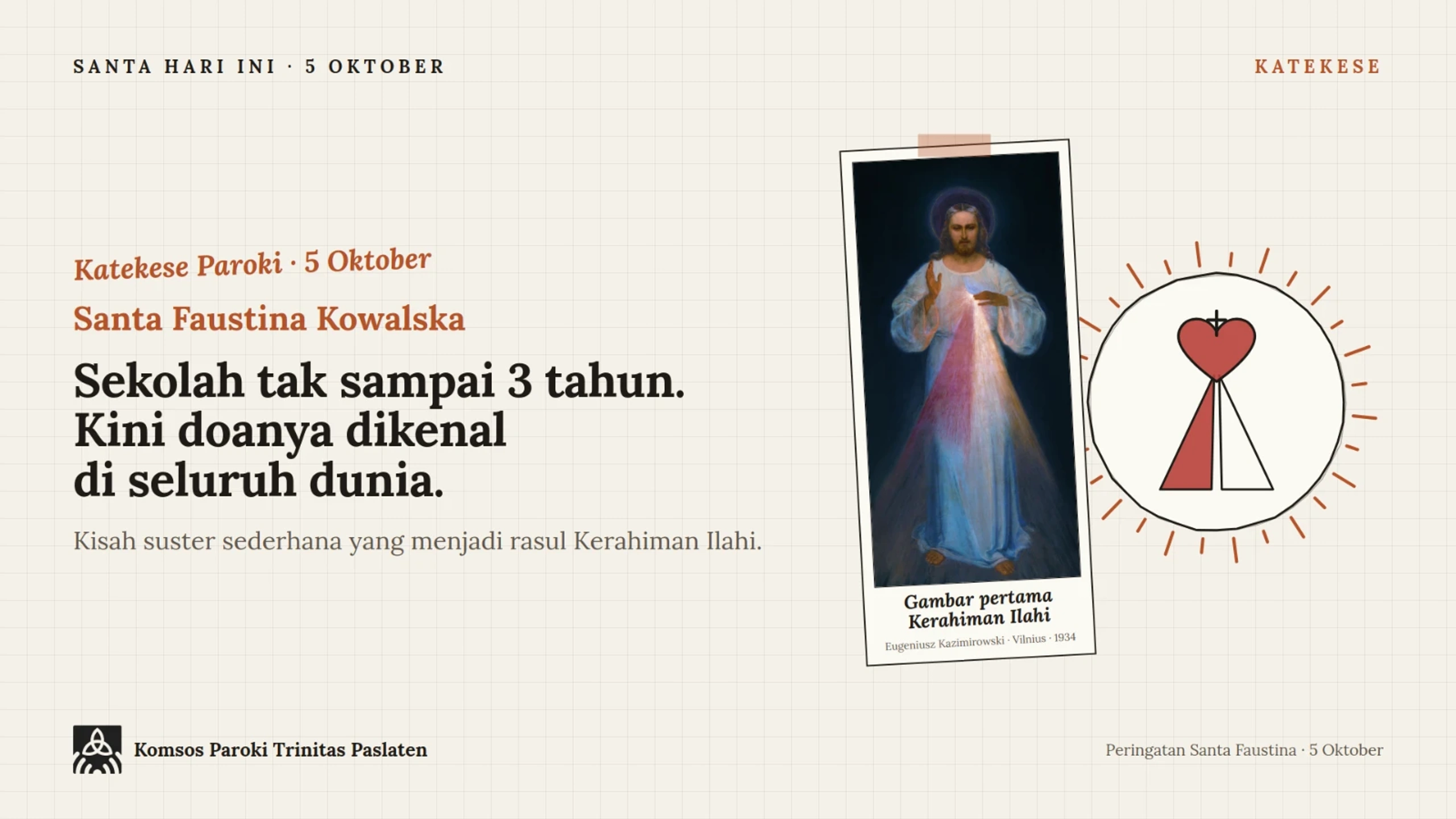 Sampul: Katekese: Santa Faustina, Rasul Kerahiman Ilahi
