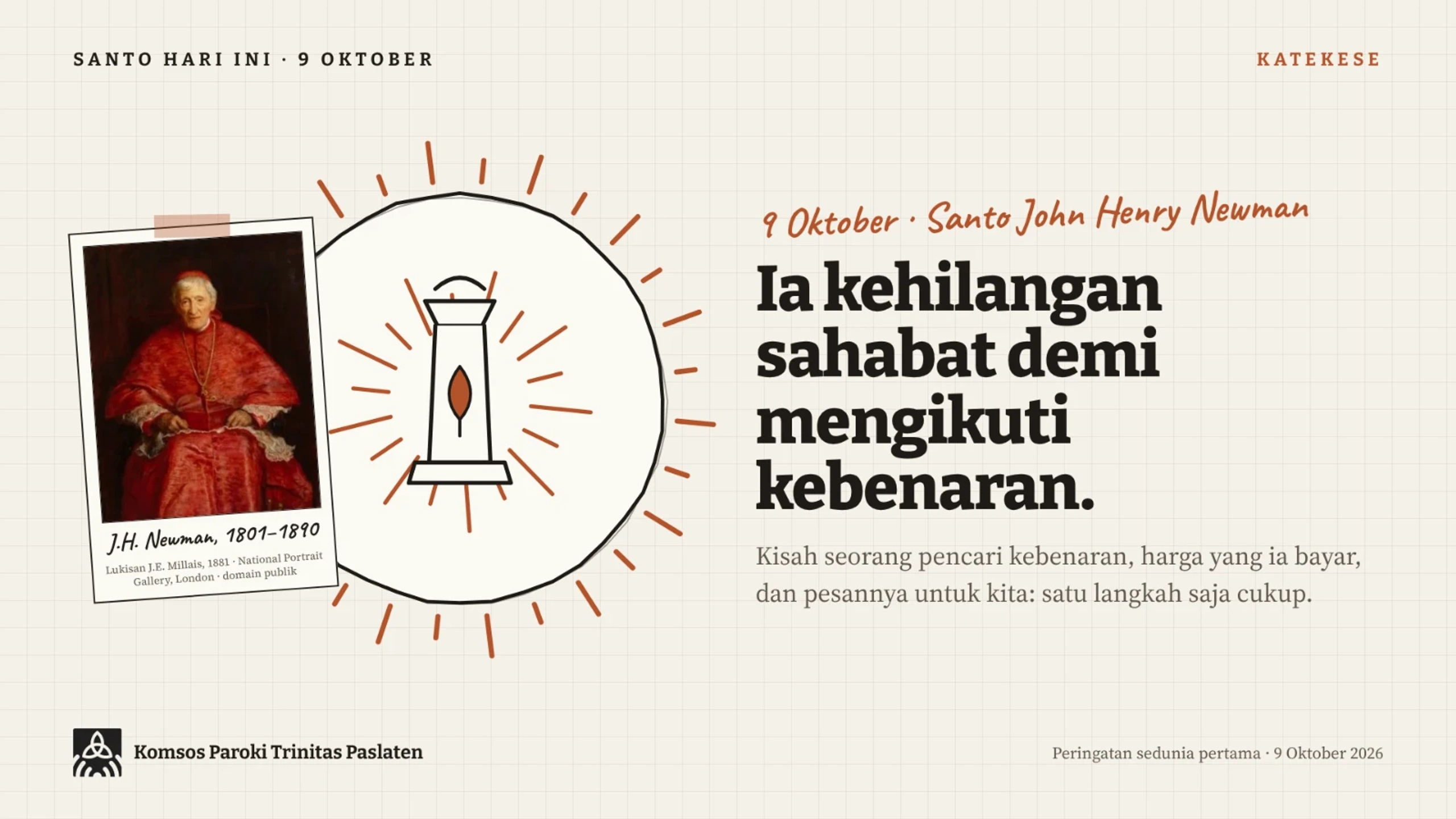 Sampul: Santo John Henry Newman: Kehilangan Sahabat demi Kebenaran